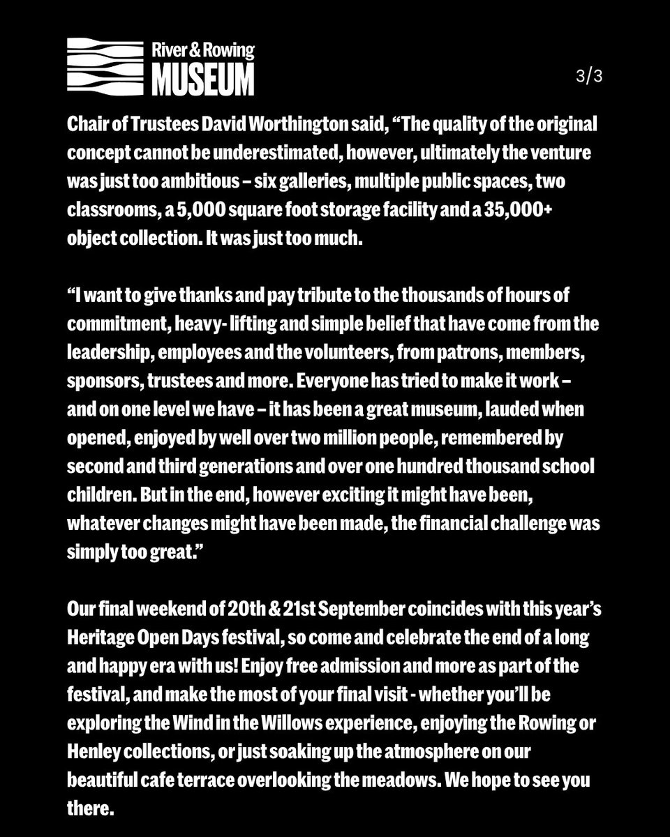 river_rowing's tweet image. We are very sad to announce that we will be closing to the public on Sunday 21st September.