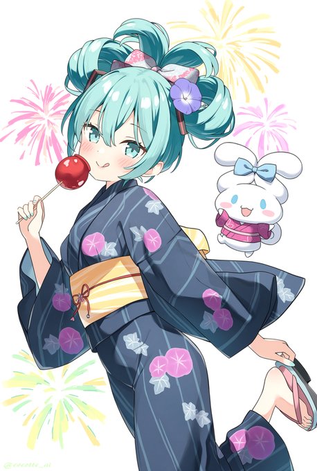 浴衣もりんご飴と同じ色に塗ります*wip #illustration #wate」|優子鈴