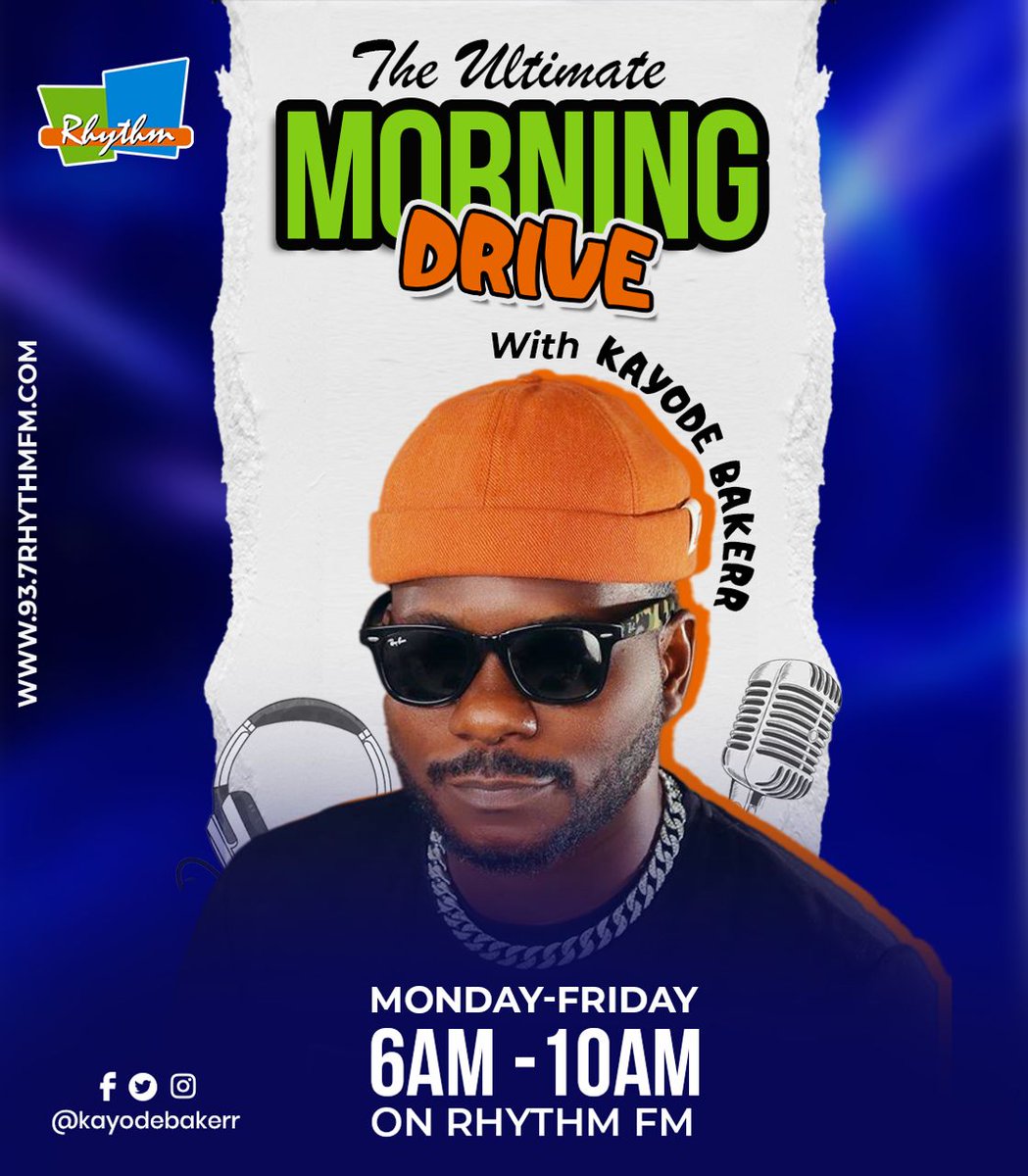 937RhythmFm's tweet photo. Throwback Thursday vibes ππ» Kickstarting the day with great tunes on @937RhythmFm with @KayodeBakerr! π What's your favorite jam? Let's get this Thursday started! #ThursdayVibes #RhythmFM" https://t.co/BhGRAhfJhq