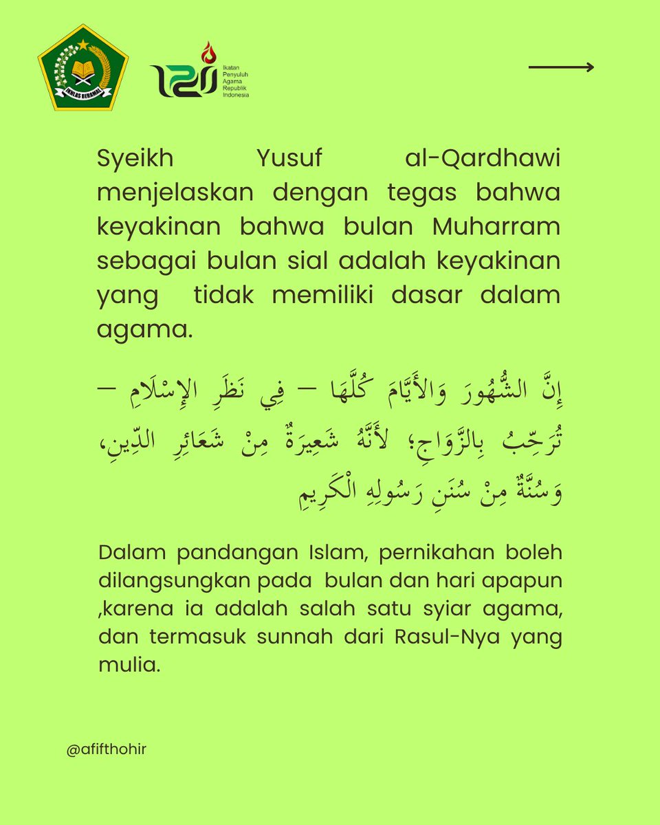 AfifFurqoni's tweet photo. Benarkah tidak boleh menikah di bulan Muharram?
#Kemenag #BimasIslam #Penais #Ipari #PenyuluhAgama
#PenyuluhAgamaIslam
#penyuluhagamabergerak https://t.co/Qkx9DyGldj