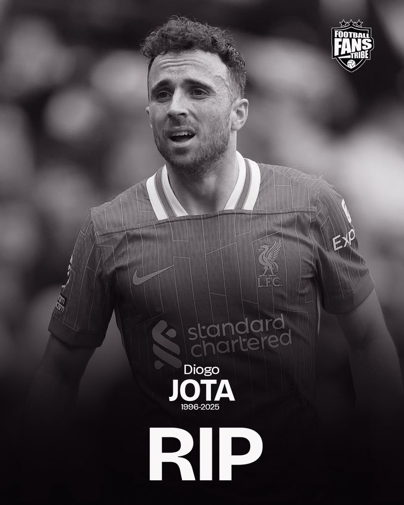 FansTribeHQ's tweet image. RIP to Liverpool &amp;amp; Portugal Forward, Diogo Jota who sadly passed away alongside his brother André in Zamora, Spain.

He just announced his wedding 5 Days ago.

Our condolences are with Diogo Jota and his Family

#jota #diogojota #liverpool #portugal