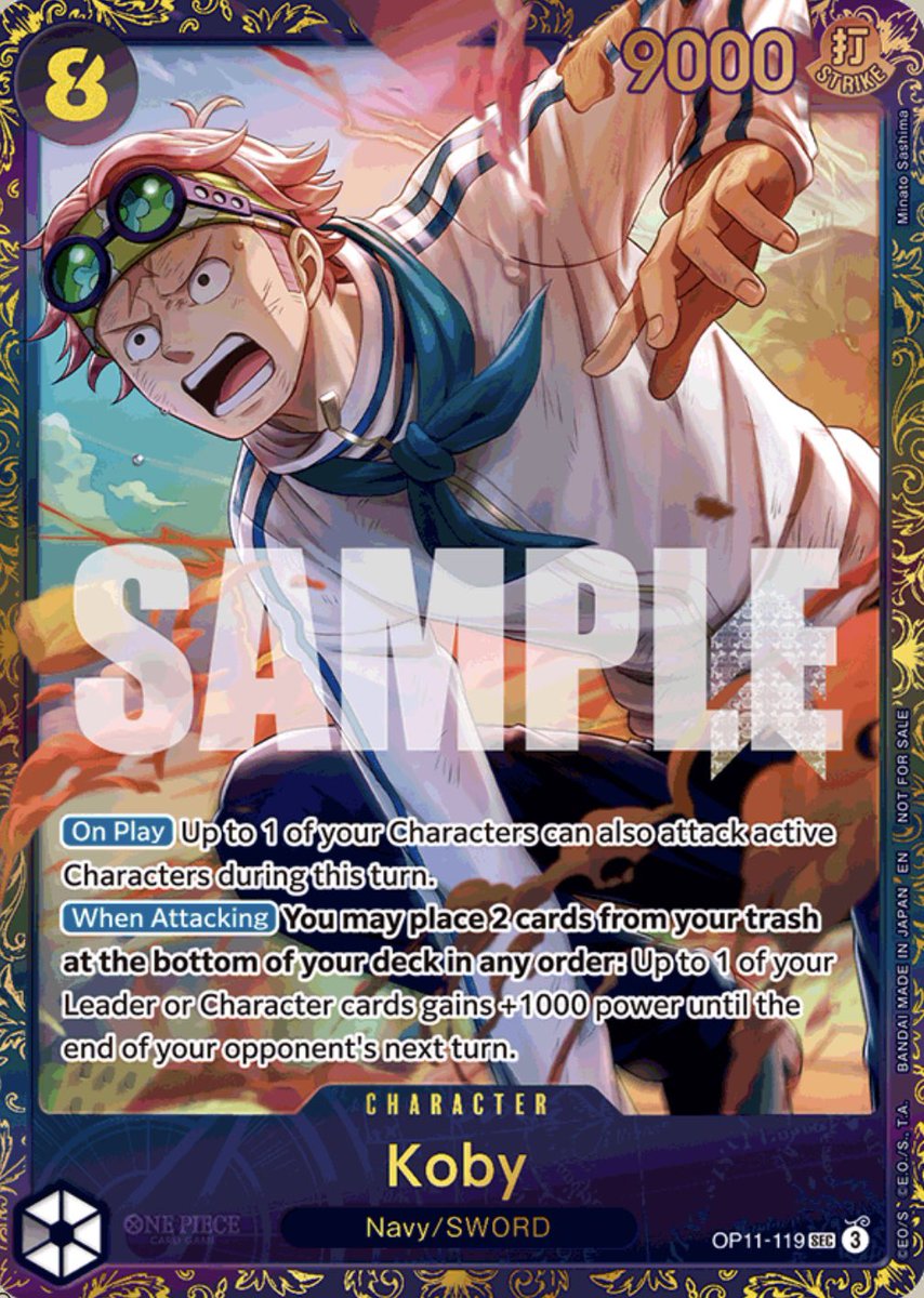 MrAllSunday_TCG's tweet photo. OP11 Kujyaku joins her SWORD peers Hibari and Koby in the West’s August Treasure Cup prizing! 

Hibari and Koby were featured in the East’s Flagship prizing earlier this year. What do we think of Kujyaku as the West’s exclusive prize card? 

#onepiece #optcg #onepiececardgame https://t.co/fuBvIqGWTy