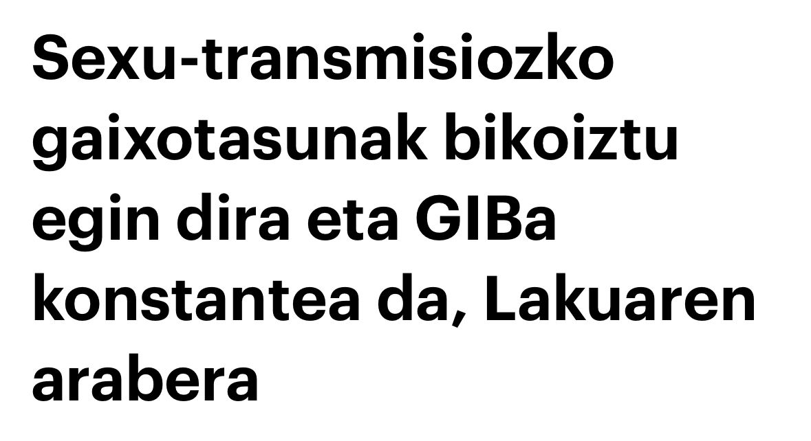 Esango dute gazteen errua dela, ardura galdu dutela, ez dutela kondoia erabiltzen, ligatzeko app-en ondorio dela, mutilekin sexua duten mutilak direla...

Ez digute esango azken 10 urteetan STIak prebenitzeko aurrekontua 0€ igo dela.