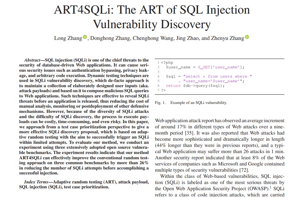 mqst_'s tweet image. ART4SQLi: The ART of SQL Injection Vulnerability Discovery.

Whitepaper: zhaojing-dlut.github.io/downloads/ART4…

#infosec