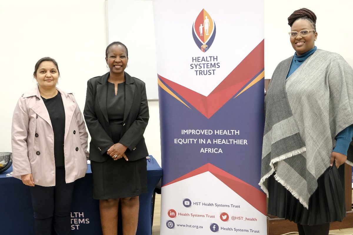 Health Systems Trust's Interim CEO, Prof. Salome Maswime, and Programme Managers Rakshika Bhana and Noluthando Ndlovu representing HST at the University of Pretoria’s School of Health Systems and Public Health’s Research Day. 

#HealthSystemsTrust #UP #publichealth #researchday