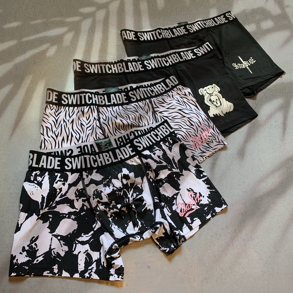 ▶︎ON SALE NOW

・SWITCHBLADE × MAXSIX SB KNIFE BOXER PANTS
・SWITCHBLADE × MAXSIX SKULL BEAR BOXER PANTS
・SWITCHBLADE × MAXSIX B&amp;W FLOWER BOXER PANTS
・SWITCHBLADE × MAXSIX FUR PATTERN BOXER PANTS

▪︎SWITCHBLADE OFFICIAL WEB STORE
switchblade.jp
▪︎OFFICIAL WEBSITE