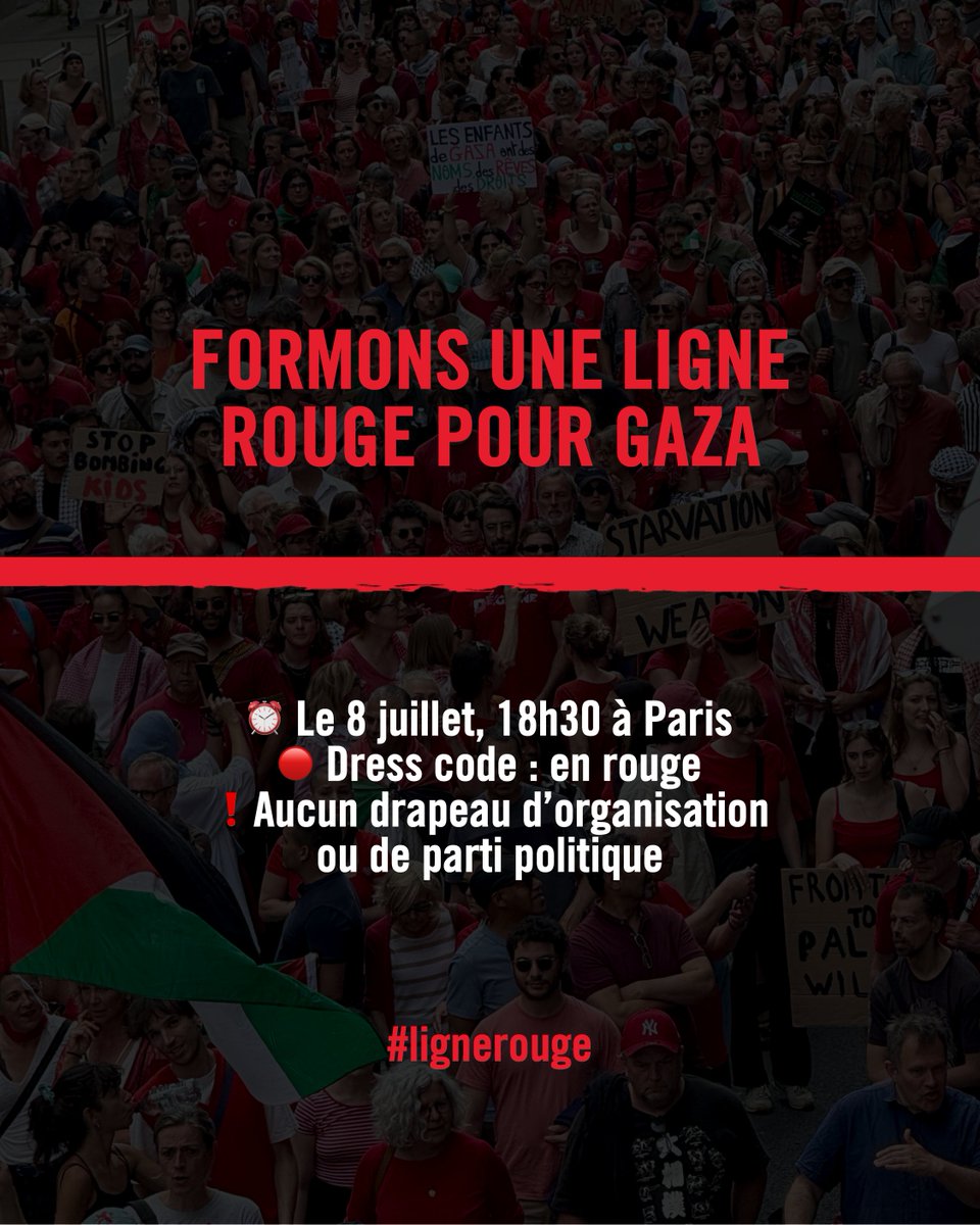 Médecins du Monde (@mdm_france) on Twitter photo 🔴 SAVE THE DATE 🔴
De nombreuses organisations dont <a href="/MdM_France/">Médecins du Monde</a> se sont ralliées pour appeler à une mobilisation sans précédent pour dénoncer les lignes rouges depuis trop longtemps franchies à #Gaza.
Plus nous serons nombreux, plus notre message sera fort. 🔴 SAVE THE DATE 🔴
De nombreuses organisations dont <a href="/MdM_France/">Médecins du Monde</a> se sont ralliées pour appeler à une mobilisation sans précédent pour dénoncer les lignes rouges depuis trop longtemps franchies à #Gaza.
Plus nous serons nombreux, plus notre message sera fort.