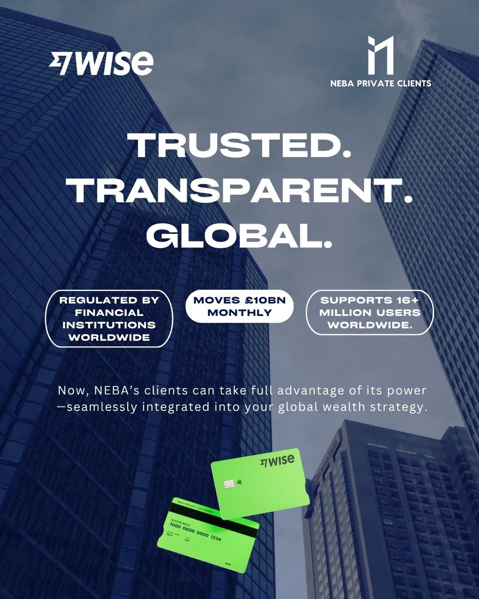 NEBA_PC's tweet photo. 🌍 NEBA Wealth x Wise
Smarter global money—simplified.

✔ 40+ currencies
✔ Real exchange rates
✔ Local account details in 9 currencies
✔ Regulated globally

Start now 👉 https://t.co/EMUppLWhvi
#Wise #NEBAWealth #GlobalMoney #WisePartner https://t.co/YSlMqZoPKx
