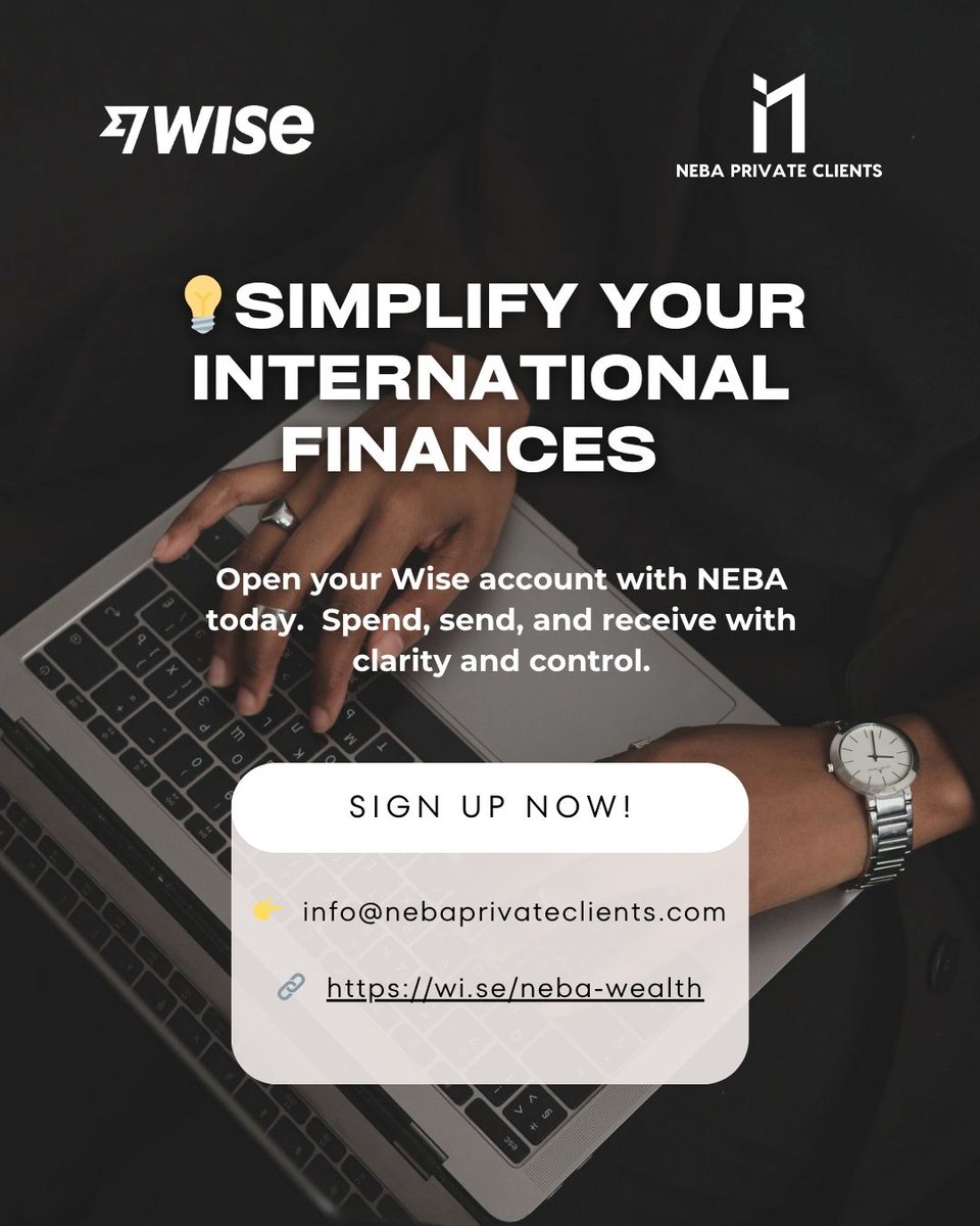 NEBA_PC's tweet photo. 🌍 NEBA Wealth x Wise
Smarter global money—simplified.

✔ 40+ currencies
✔ Real exchange rates
✔ Local account details in 9 currencies
✔ Regulated globally

Start now 👉 https://t.co/EMUppLWhvi
#Wise #NEBAWealth #GlobalMoney #WisePartner https://t.co/YSlMqZoPKx