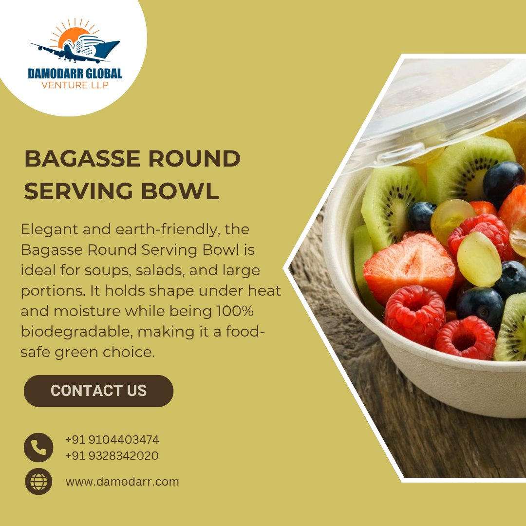 darshitp__99's tweet image. Round Serving Bowls – Elegant, Durable &amp;amp; Eco-Conscious Dining!

✔ Made from Natural Bagasse or Food-Grade Paper
✔ 100% Biodegradable, Compostable &amp;amp; Plastic-Free

Contact us today at:
📞 +91 9104403474 | +91 9328342020
🌐 damodarr.com
.
#ecofriendly