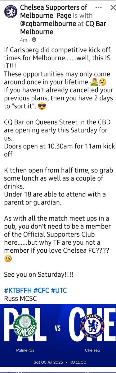 Saturday morning in Melbourne this week.....if you haven't already changed what you "were" doing, then come along....and sing a song 😎