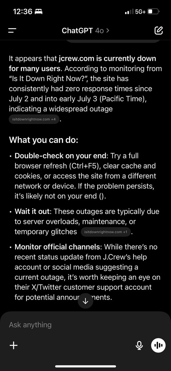jasonrosser's tweet photo. @jcrew site is down and has been for ~15 minutes. https://t.co/XNjEp95X4K
