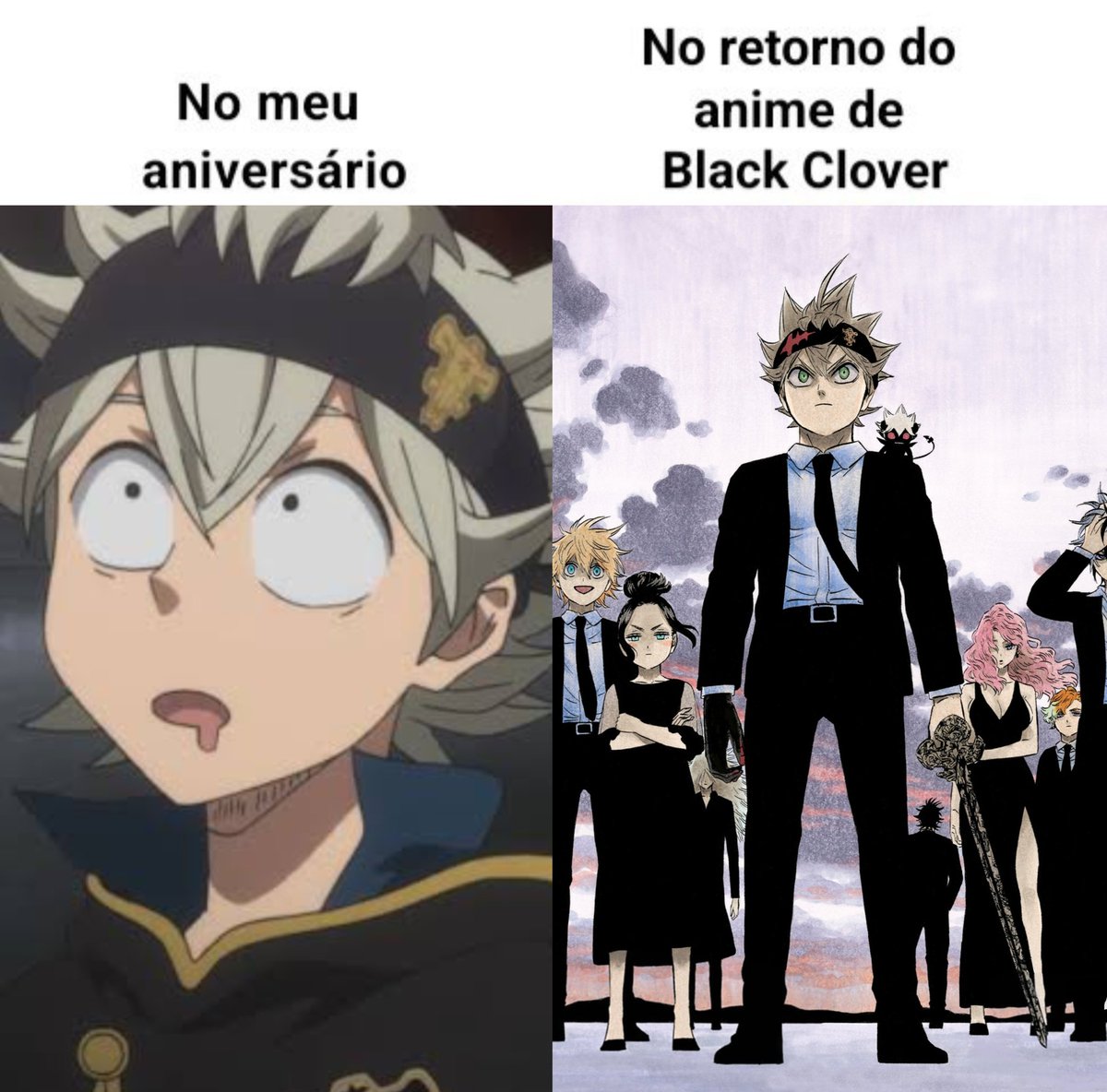 CloverPortal's tweet photo. - Anúncio do Anime.
- PV do Anime.
- 3 capítulos na Jump GIGA.
- Páginas Coloridas.
- GRANDE comemoração de 10 anos do mangá.

Os fãs de Black Clover queriam uma refeição e receberam um banquete. Nunca foi tão bom ser fã de Black Clover!! https://t.co/OPjtqCacng