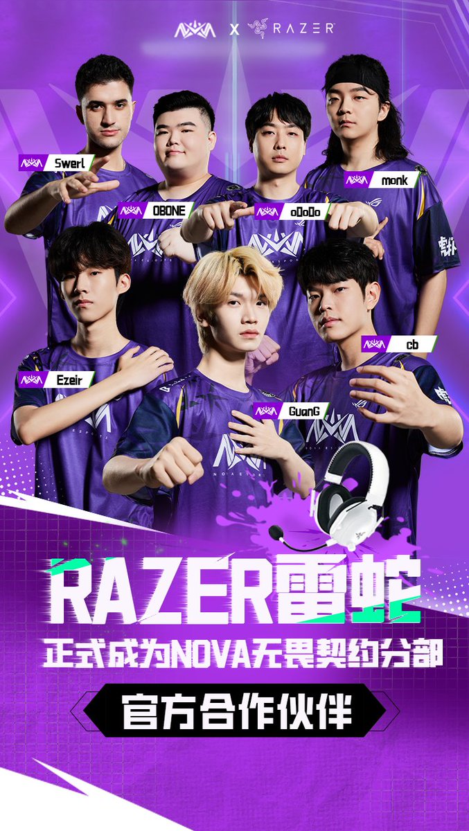 Nova Esports (@novaesportsteam) on Twitter photo Official Announcement!
<a href="/TeamRazer/">Team RΛZΞR</a> is now the official peripheral partner of NOVA Valorant Division!
As we continue our journey through the VCT CN League, <a href="/TeamRazer/">Team RΛZΞR</a> will provide top-tier gear support to empower our players on the battlefield.💚⚔️
#NovaEsports #Razer #VCTCN Official Announcement!
<a href="/TeamRazer/">Team RΛZΞR</a> is now the official peripheral partner of NOVA Valorant Division!
As we continue our journey through the VCT CN League, <a href="/TeamRazer/">Team RΛZΞR</a> will provide top-tier gear support to empower our players on the battlefield.💚⚔️
#NovaEsports #Razer #VCTCN