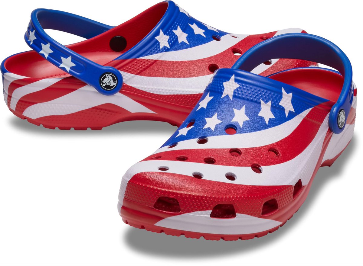 henry_957's tweet photo. @EricMGarcia As an avid Croc collector I feel seen! Surprised if he doesn’t own the American flag one. https://t.co/M2d44MkJKs