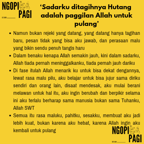 ngopipagi923441's tweet photo. Sadarku, ditagihnya hutang adalah panggilan Tuhan, Allah SWT untuk kembali pulang.
Selamat makan siang temen Ngopi akang.
#stopriba #stoppinjol #bubarkanpinjol https://t.co/kNlQigRjmT