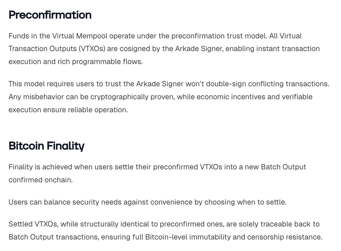 Alex B 👾 (@bergealex4) on Twitter photo Still a work in progress, but the <a href="/arkade_os/">Arkade</a> documentation does a very fair and succinct job at formalizing the threat model for Ark based protocols. Still a work in progress, but the <a href="/arkade_os/">Arkade</a> documentation does a very fair and succinct job at formalizing the threat model for Ark based protocols.