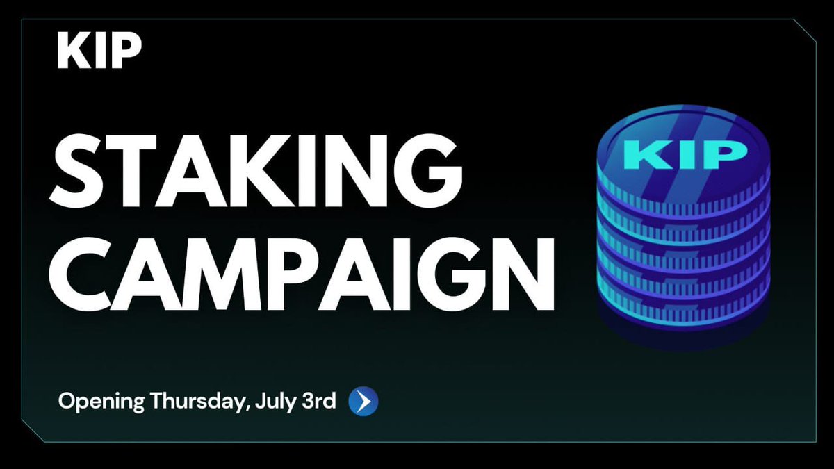 $KIP Limited-Time Staking Campaign Loading

🟩🟩🟩🟩🟩🟩🟩🟩🟩⬜ 90%

✔️ Fixed daily yield
✔️ Referral rewards
✔️ 10-day signup window

Opens this Thursday, July 3.
More details soon.
