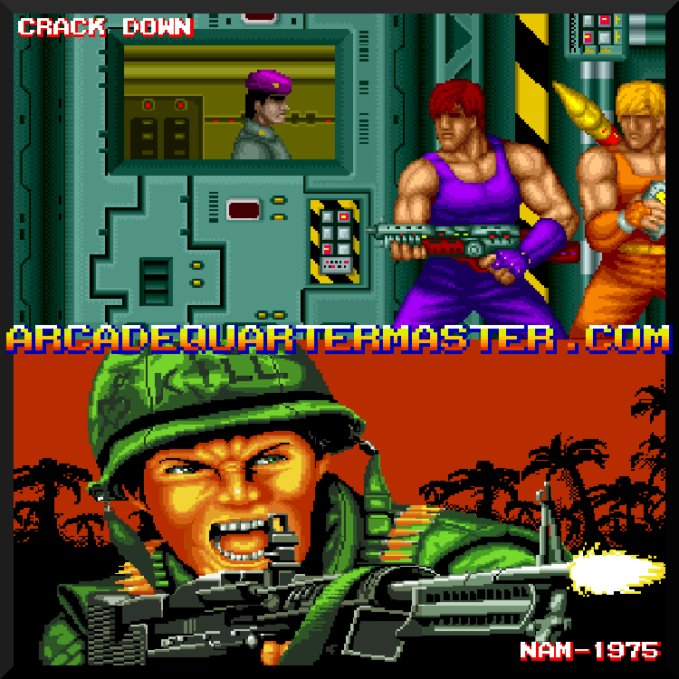 ArcadeQtrMaster's tweet image. Welcome back to the nightmare! Two new shrines are live this July. Your mission: Choose your commando and enter the treacherous tropics of SNK's #NAM1975 or the android hellscape of Sega's #CRACKDOWN!
arcadequartermaster.com #arcade #retrogaming 🕹️