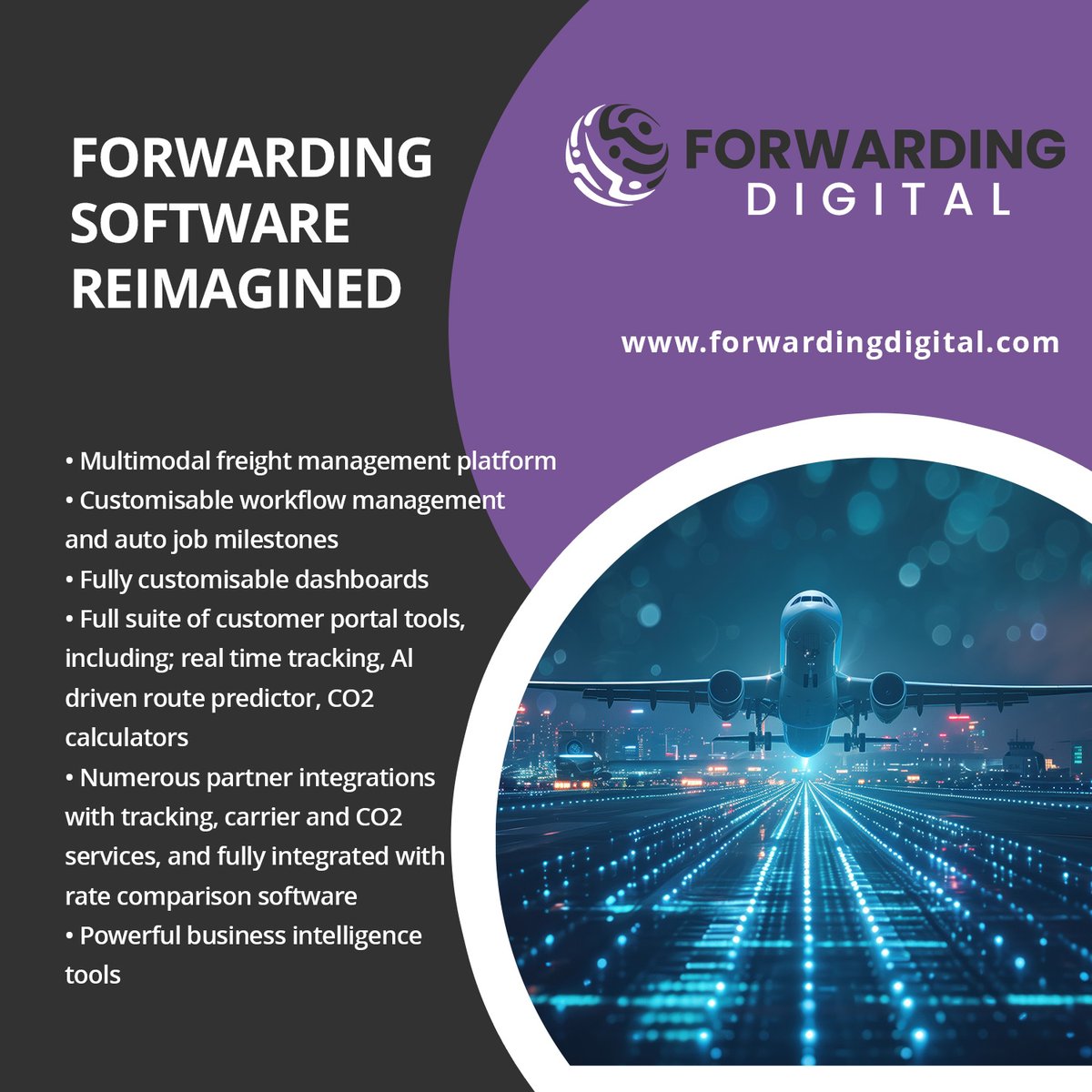 fwdingdigital's tweet photo. Forwarding Digital - Next generation CDS &amp; Forwarding cloud software solutions reimagined.
https://t.co/T7vwf0BDe3
#cdssofware  #freightsoftware  #forwardingsoftware  #logisticssoftware  #ForwardingDigital https://t.co/M0UV0IDzq7