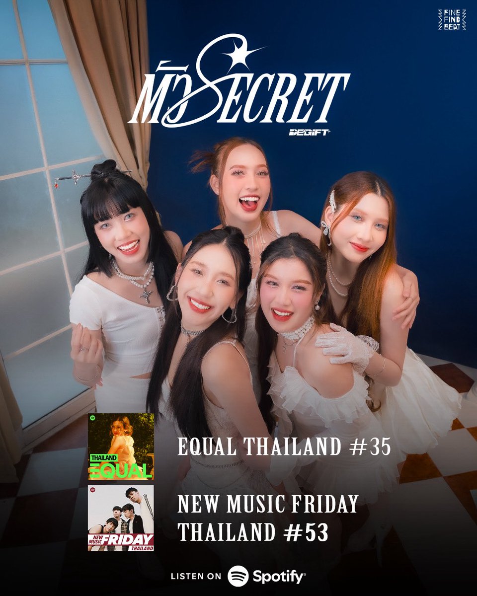 Thank you Spotify! <a href="/SpotifyTH/">Spotify Thailand</a> 
De GIFT’ ㅡ ตัว Secret✨
 
on Spotify Playlist
📌 EQUAL Thailand #35 🆕
📌 New Music Friday Thailand #53

🎀 open.spotify.com/track/4fFWx2Fo…

#DEGIFT #ตัวSecret
#FineFindBeat
#Spotify #spotifyplaylist 
 #TPOP