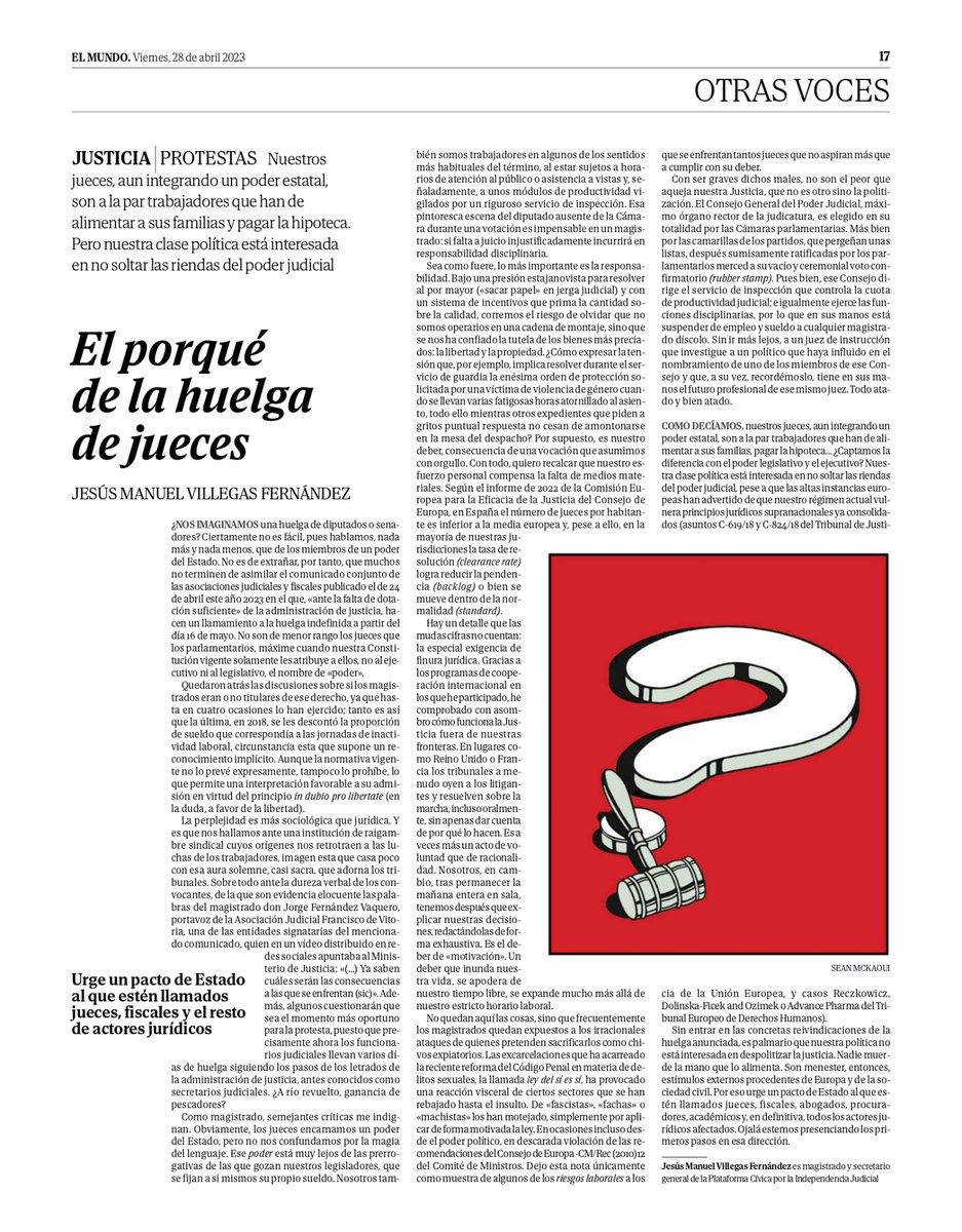 ULTIMO DIA HUELGA. Reflexionemos juntos. ¿Ahora que? En 2023 escribí un artículo en el diario "El Mundo" sobre la última huelga judicial.  👇👇👇
¿Han cambiado las cosas desde entonces para mejor o peor? Me interesa muchísimo tu opinión. Muchas gracias.