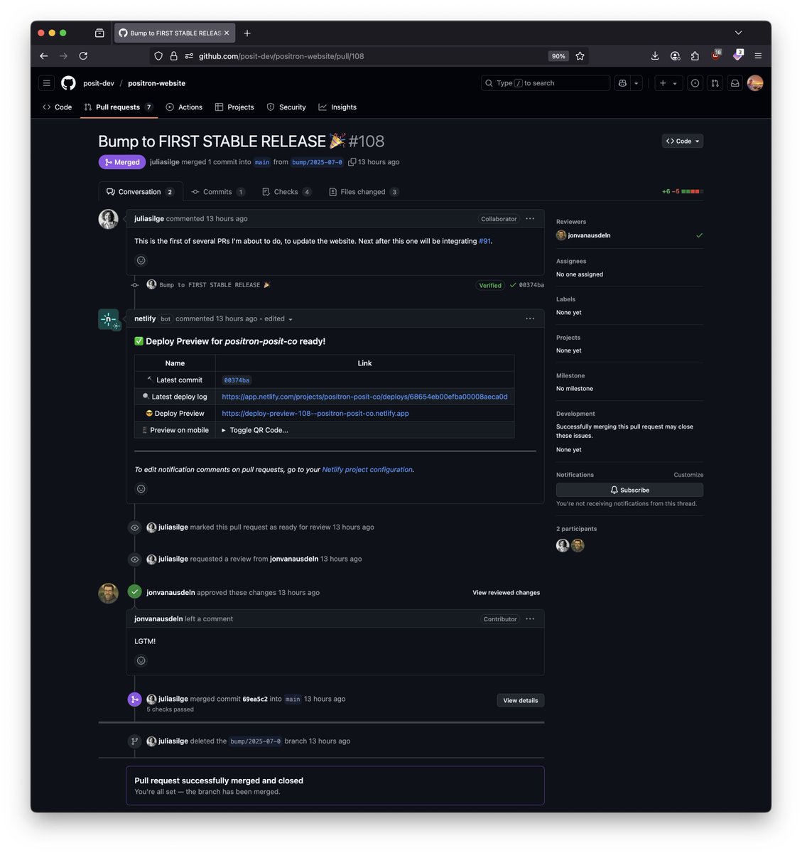 Congratulations to Posit on #PositronIDE exiting beta! 🎉

This is huge for #python and #rstats data scientists - having a unified, modern IDE that speaks both languages fluently. Can't wait to see how this accelerates data science workflows!

Try it out: positron.posit.co/download.html