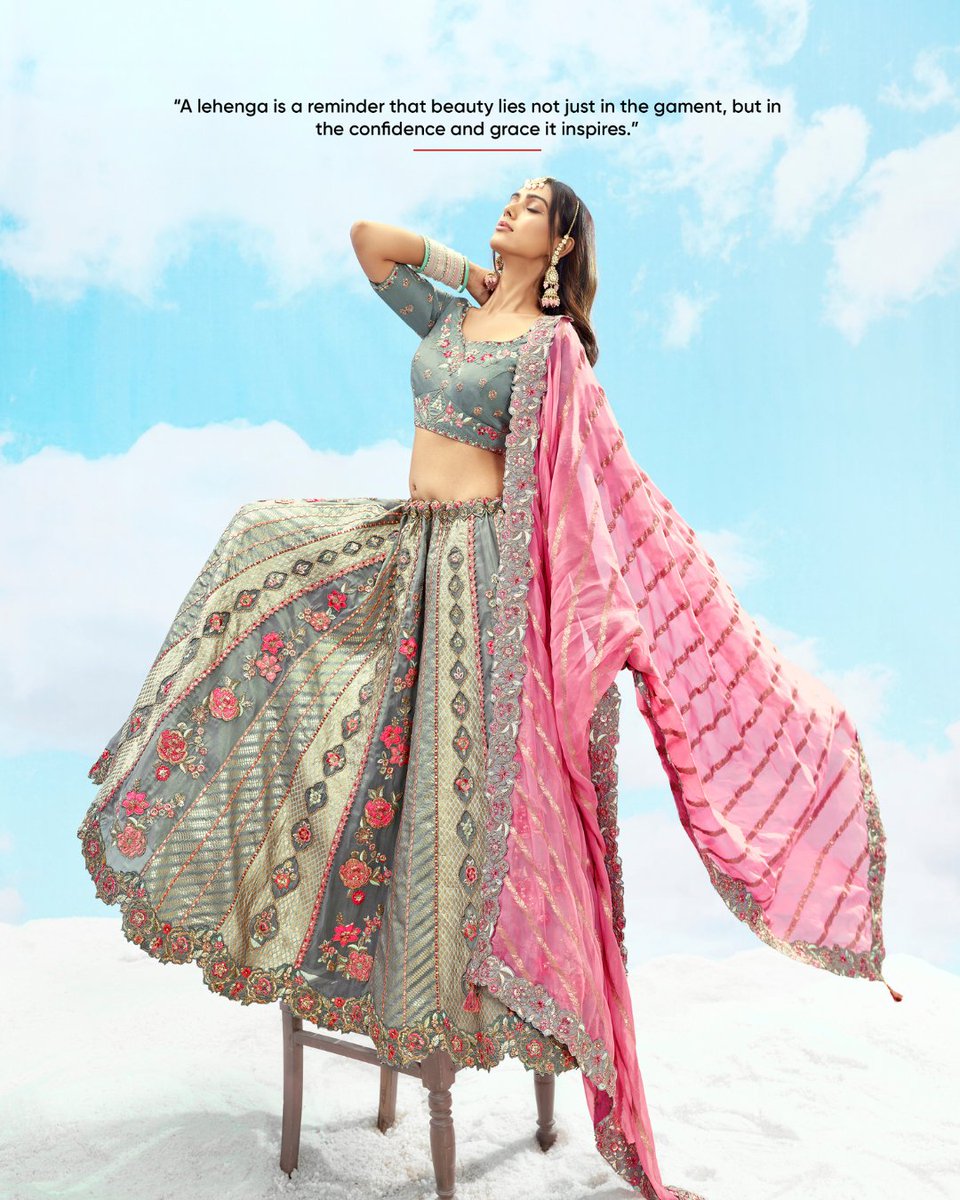This lehenga isn’t worn — it’s lived.
Silk. Embroidery. Soul.
For the bride who dares to be unforgettable. 💍💫
One look, one lifetime. #LuxuryWithLove #BridalGlowUnveiled