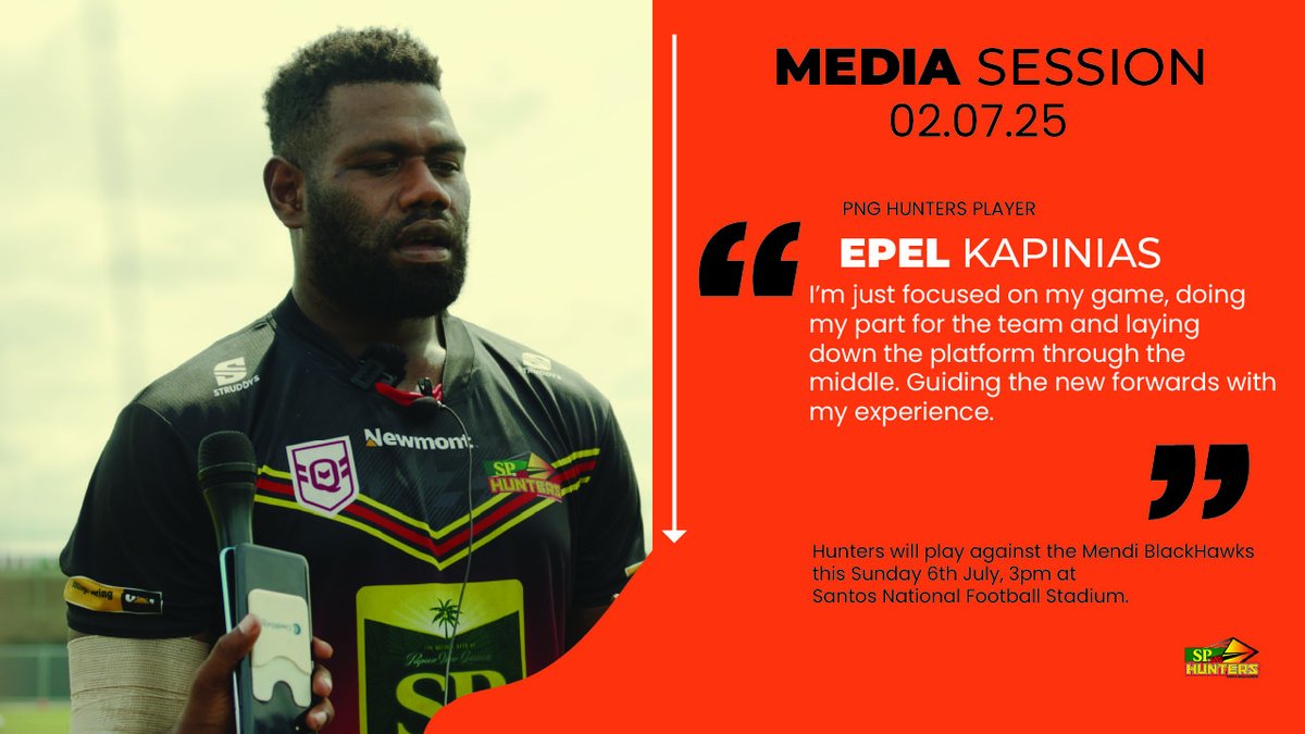Media Session | Epel Kapinias | 02.07.25
I’m just focused on my game and improving as each game comes.
Showing the new boys what to do and laying the platforms in the middle for the team. Doing my job for the team.

youtu.be/zDfQNqmKJ9o
