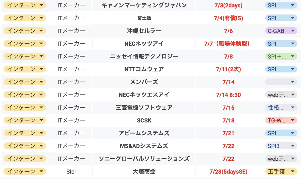 meijin_job's tweet photo. おすすめIT/SIerインターンです！
※webテは25卒参考
穴場は
✅NECネッツエスアイ
✅MS &amp;ADシステムズ
✅ソニーグローバルソリューションズ https://t.co/4RxhYXDf2U