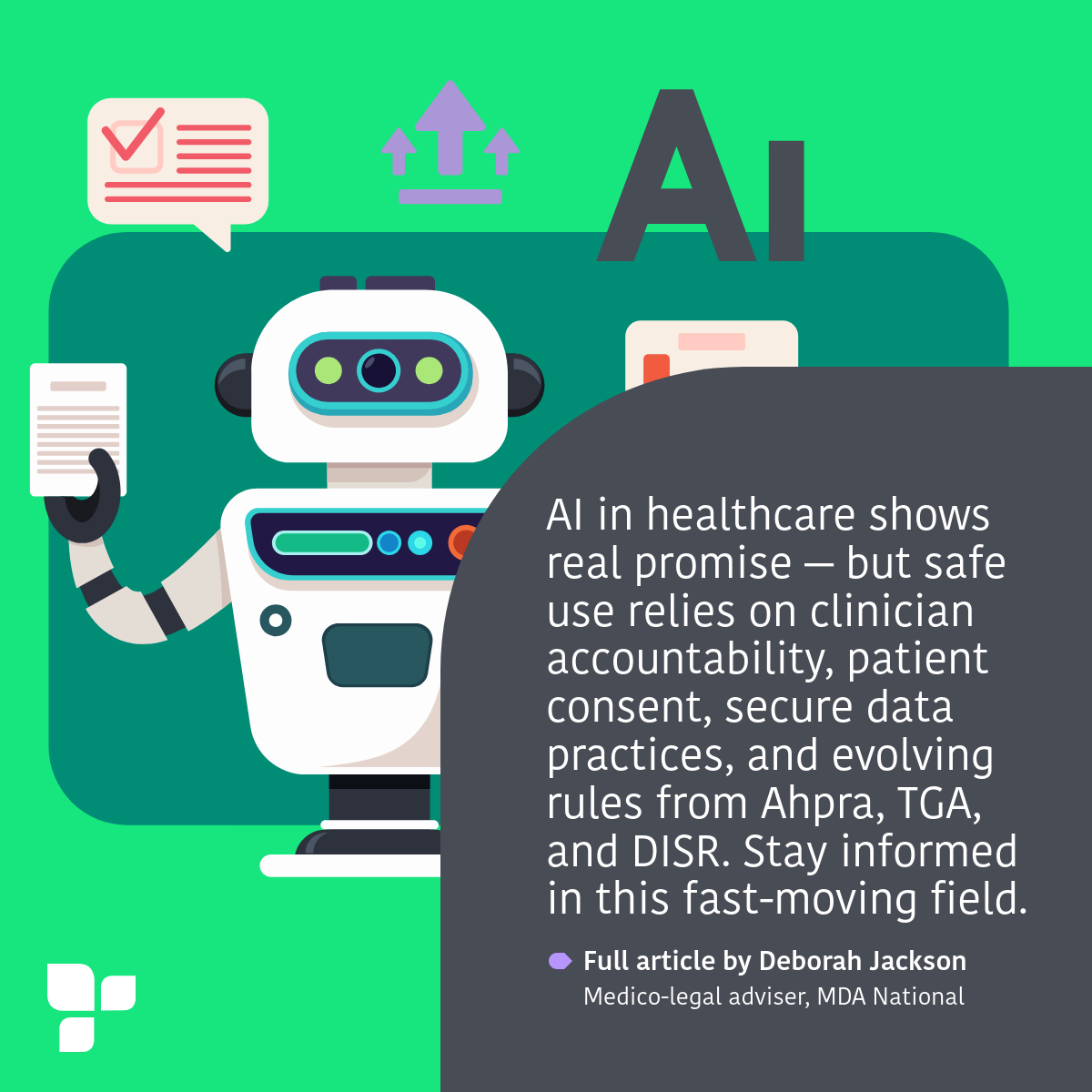 Artificial intelligence (AI) is rapidly transforming the healthcare industry by automating processes, aiding in diagnostics and improving patient care. However, along with its benefits, AI also raises significant legal, professional and ethical challenges.
Read full article here: