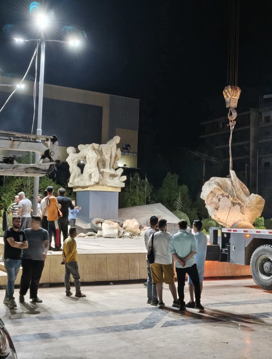 In Aleppo

The Martyrs Statue representing the Syrians martyrs who resisted French colonialism and gave their lives to liberate their country was torn down last night by the new regime...

Jolani and his men are enemies of the soul of Syria...