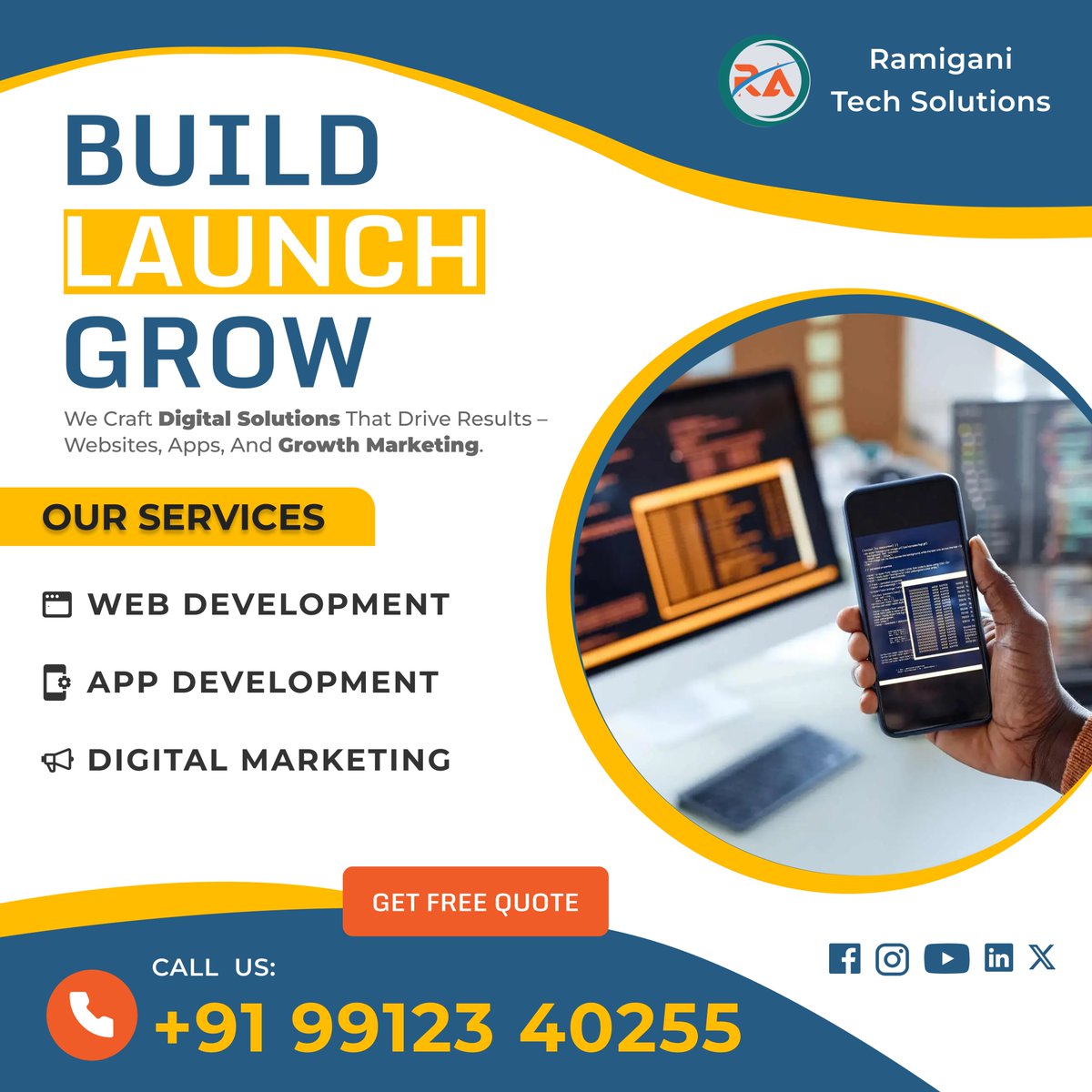 RamiganiTe99276's tweet image. 🚀 Build. Launch. Grow.
Boost your business with Ramigani Tech Solutions Pvt. Ltd.
✅ Web Development
✅ App Development
✅ Digital Marketing
📞 +91 99123 40255
#RamiganiTechSolutions #WebDevelopment #AppDevelopment #DigitalMarketing #TechSolutions #StartupSupport #BusinessGrowth