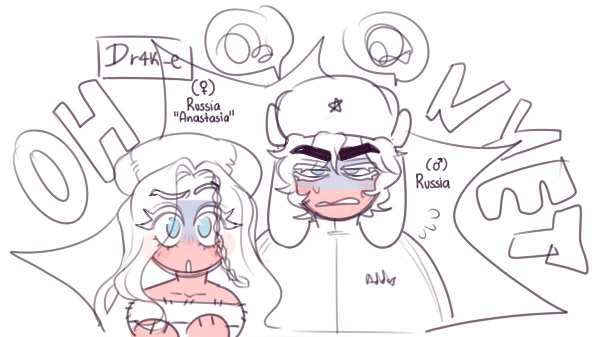 Dr4k_e_bunnie's tweet photo. #Countryhumans Russian timelines crossed!! 🥶 (doodles) https://t.co/roVYKjgJnR