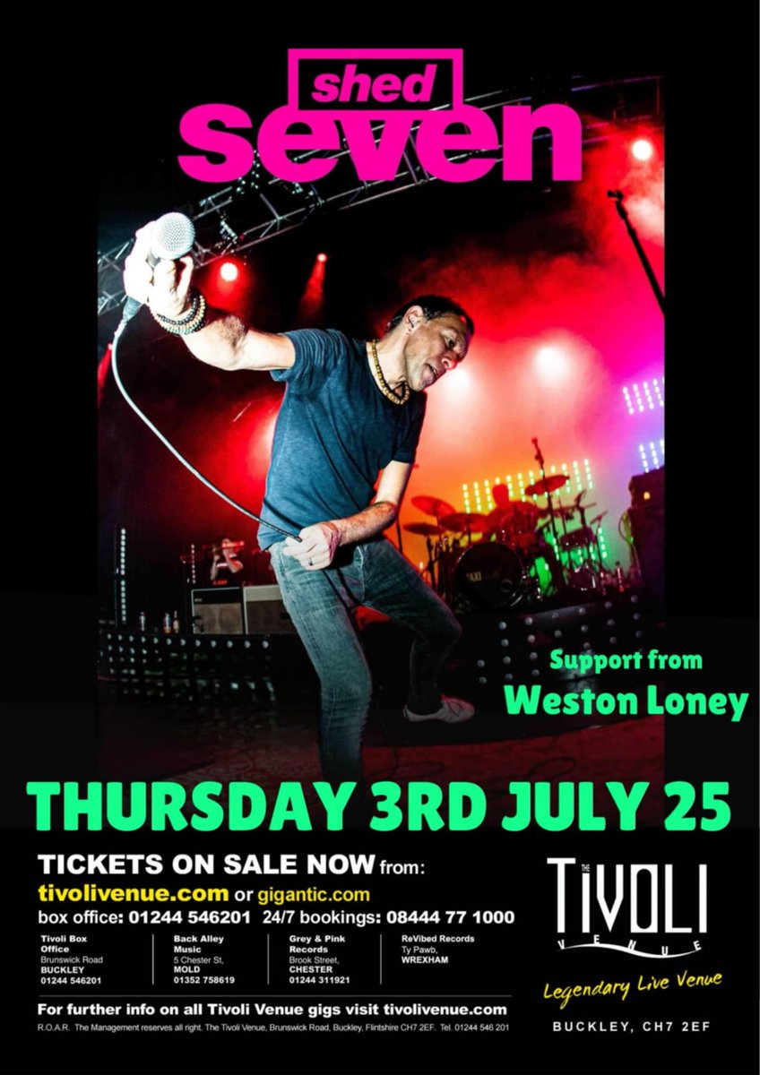 AllGigs (@allgigs) on Twitter photo Flintshire! Our #GigOfTheDay is Shed Seven <a href="/shedseven/">Shed Seven</a> at <a href="/Tivoli_Venue/">The Tivoli Venue</a> Tivoli Nightclub - Buckley - final few spaces right here >> allgigs.co.uk/view/artist/37… Flintshire! Our #GigOfTheDay is Shed Seven <a href="/shedseven/">Shed Seven</a> at <a href="/Tivoli_Venue/">The Tivoli Venue</a> Tivoli Nightclub - Buckley - final few spaces right here >> allgigs.co.uk/view/artist/37…