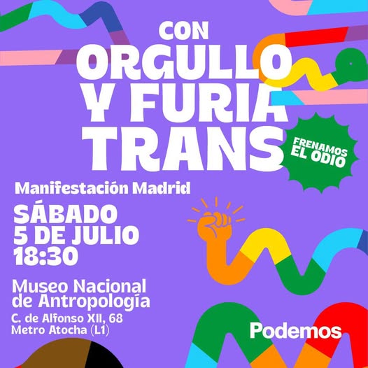 Podemos_Velilla's tweet photo. 🏳️🌈 Desde #Podemos #Velilla, marchamos con #OrgulloYFuriaTrans 🏳️⚧️✨ Brilla, resiste, ama. ¡Nos vemos en la calle! #Pride2025 #FuriaTrans #Velilla https://t.co/G4Em0VpvKf