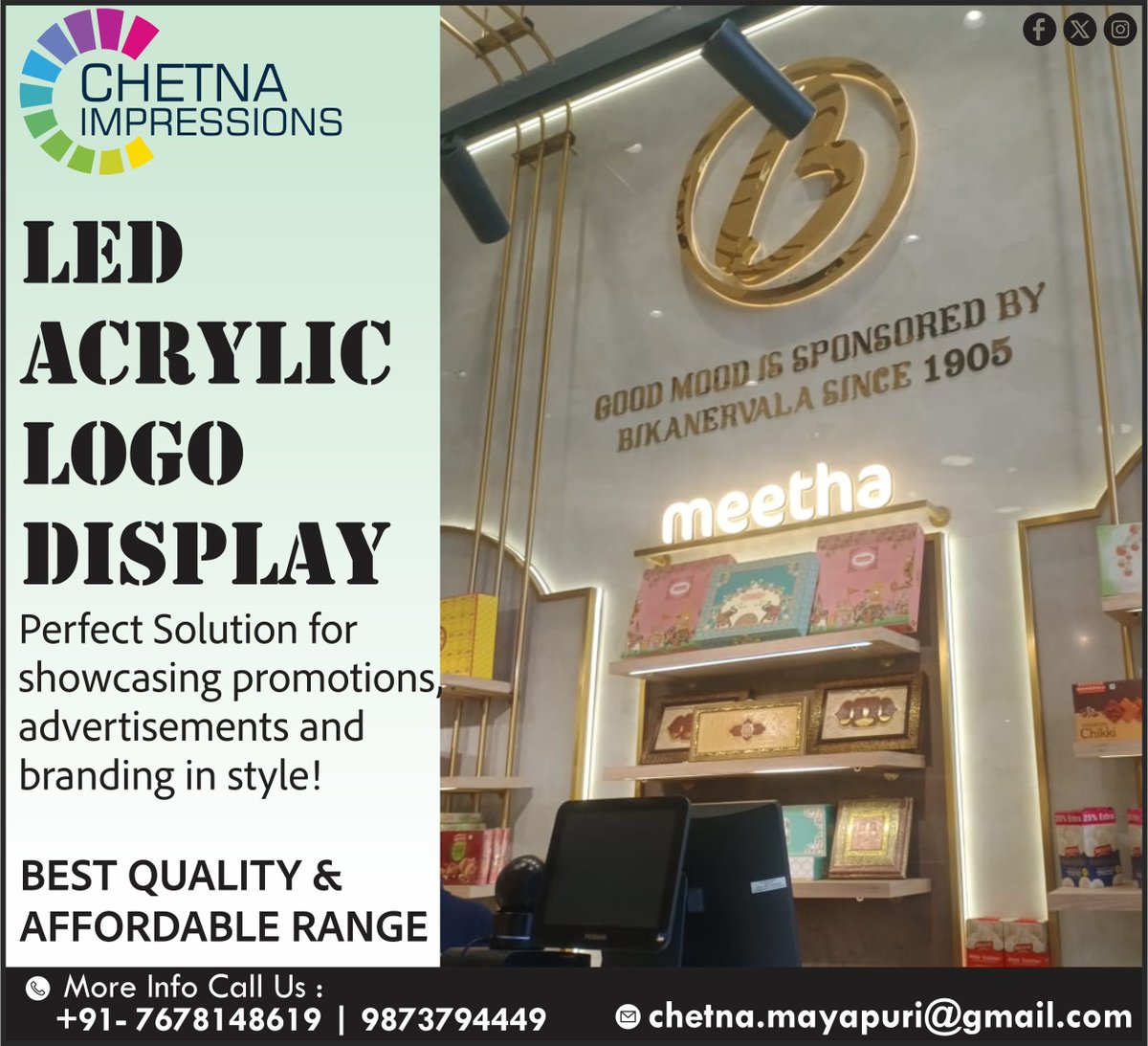 Chetnaim24's tweet image. From sleek acrylic glow sign boards to acrylic LED signages, we manufacture a versatile range tailored to meet the varied requirements of businesses. 
#acrylicboard #welcomeboard #acrylicsign #acrylicboxes #acrylic #boxes #lasercutting #signs #creativity #props #fabrication