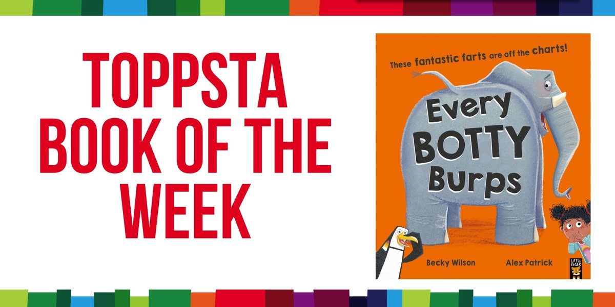 toppsta's tweet image. 📚 Children's Book of the Week GIVEAWAY 📚
Our Book of the Week is Every Botty Burps – a joyfully silly rhyming picture book about farts that's guaranteed to get kids giggling, written by @beckylwilson with bright and bold illustrations by #AlexPatrick and published by…
