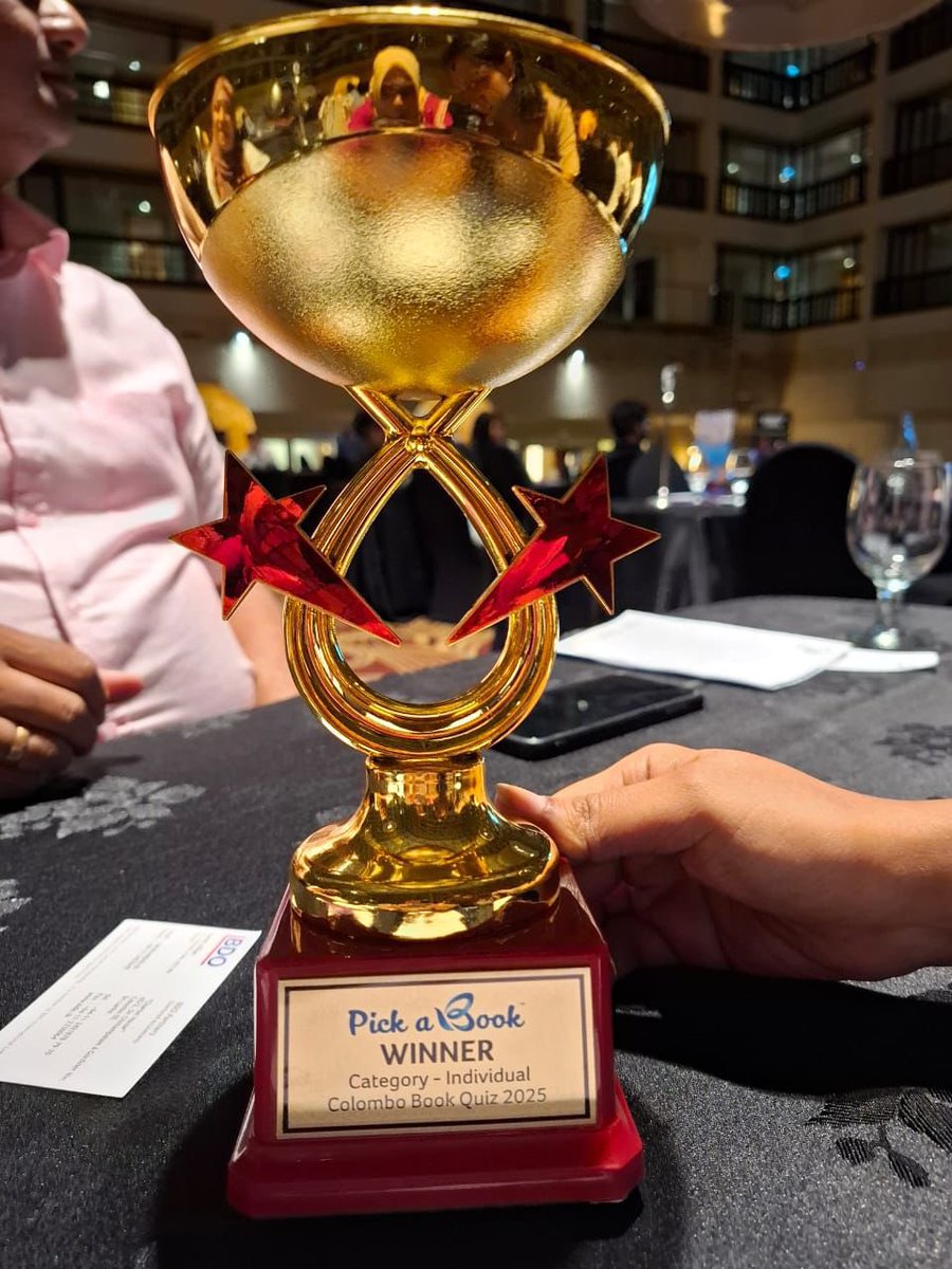BookClubSL's tweet photo. 📚🏆 WE WON!
#BookClubSL aced the #ColomboBookQuiz organized by #PickABook today!

Our team conquered all 5 rounds and bagged both the Team Champions Trophy AND the Individual Winner Title!

🧠✨ Even the audience round had a BookClubSL winner!

#BookClubSL  #ColomboReads https://t.co/Rq5TteVxhW
