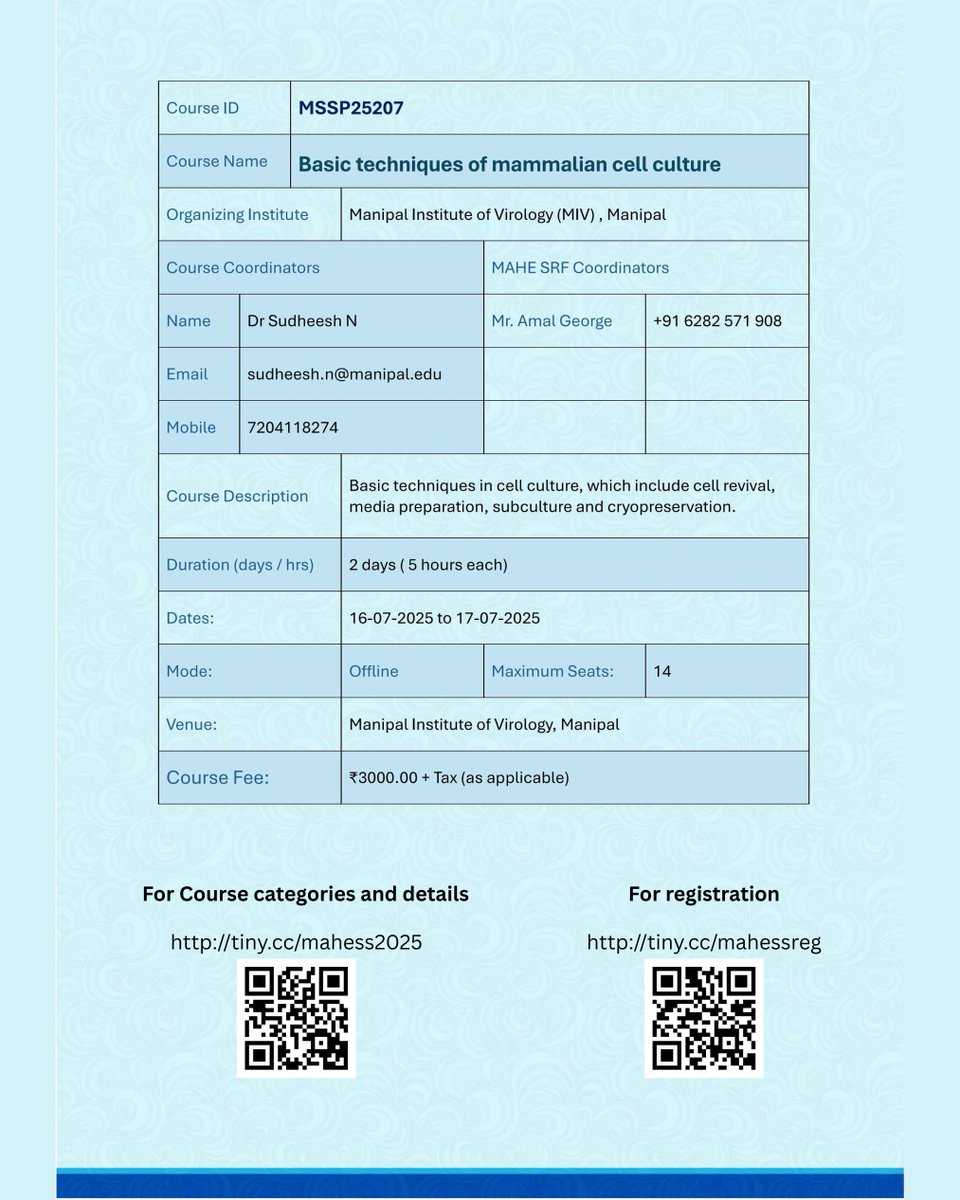 MIV, Manipal (@mivmahe) on Twitter photo Join us at Manipal Summer School 2025 
๐
 Apply now: tiny.cc/mahessreg
๐ฌ Learn. Explore. Discover.
#ManipalSummerSchool #MIV #MAHE Join us at Manipal Summer School 2025 
๐
 Apply now: tiny.cc/mahessreg
๐ฌ Learn. Explore. Discover.
#ManipalSummerSchool #MIV #MAHE