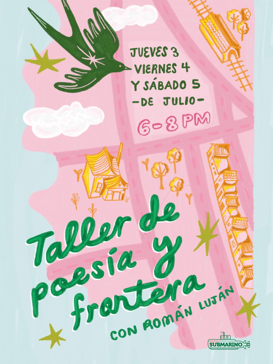 🪄🦄 (@libsubmarino) on Twitter photo este mes cumplimos 7 años con la librería y estamos encantados que mañana <a href="/roman_lujan/">Román Luján</a> iniciará este taller presencial de poesía donde se abordará la experiencia de la frontera, entendida no solo como un límite geográfico, sino como un espacio simbólico, material o subjetivo.
🖤 este mes cumplimos 7 años con la librería y estamos encantados que mañana <a href="/roman_lujan/">Román Luján</a> iniciará este taller presencial de poesía donde se abordará la experiencia de la frontera, entendida no solo como un límite geográfico, sino como un espacio simbólico, material o subjetivo.
🖤