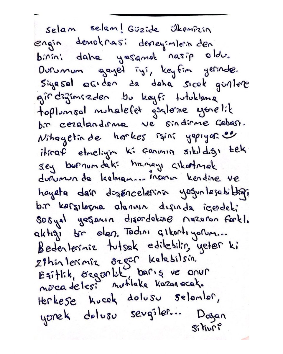 Silivri’den bir mektup var…