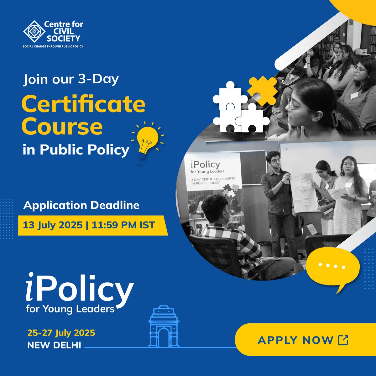 Why do perennial problems like potholes, urban floods, and poor air quality persist?

Why is India still poor and how can it become rich?

Public policy isn’t just about politicians. It’s about the rules shaping how we live, breathe, move, and grow.

Join iPolicy, a 3-day