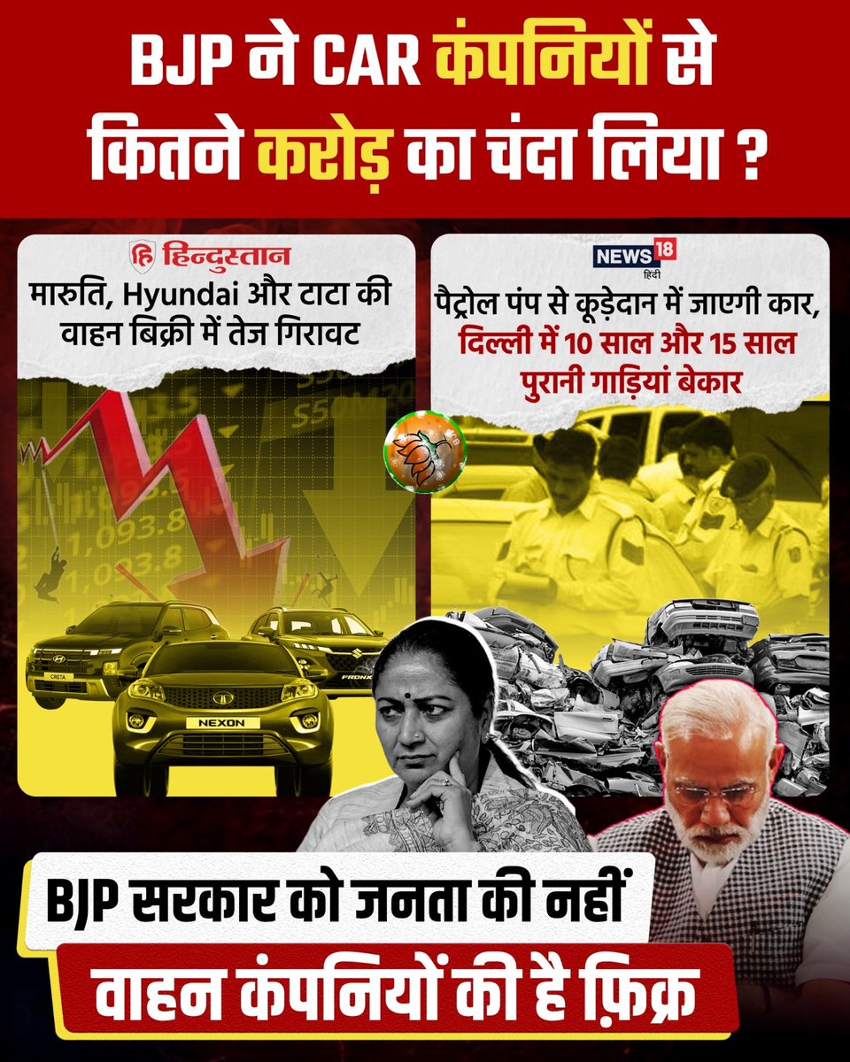 BJP की सरकार को जनता की नहीं वाहन कंपनियों की है फ़िक्र‼️