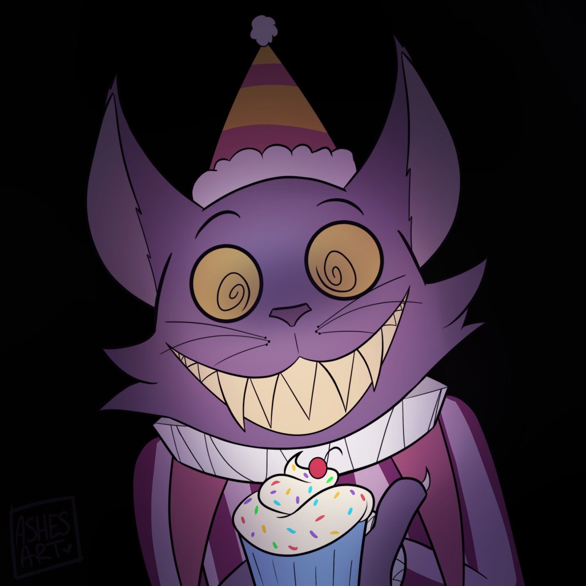 Third ArtFight of 2025!!! made for the lovely
@ theALPHA (on ArtFight) with their character Mr Kitty! 
🧡🦕☠️

#artfight #artfight2025 #TEAMFOSSILS #oc #fanart