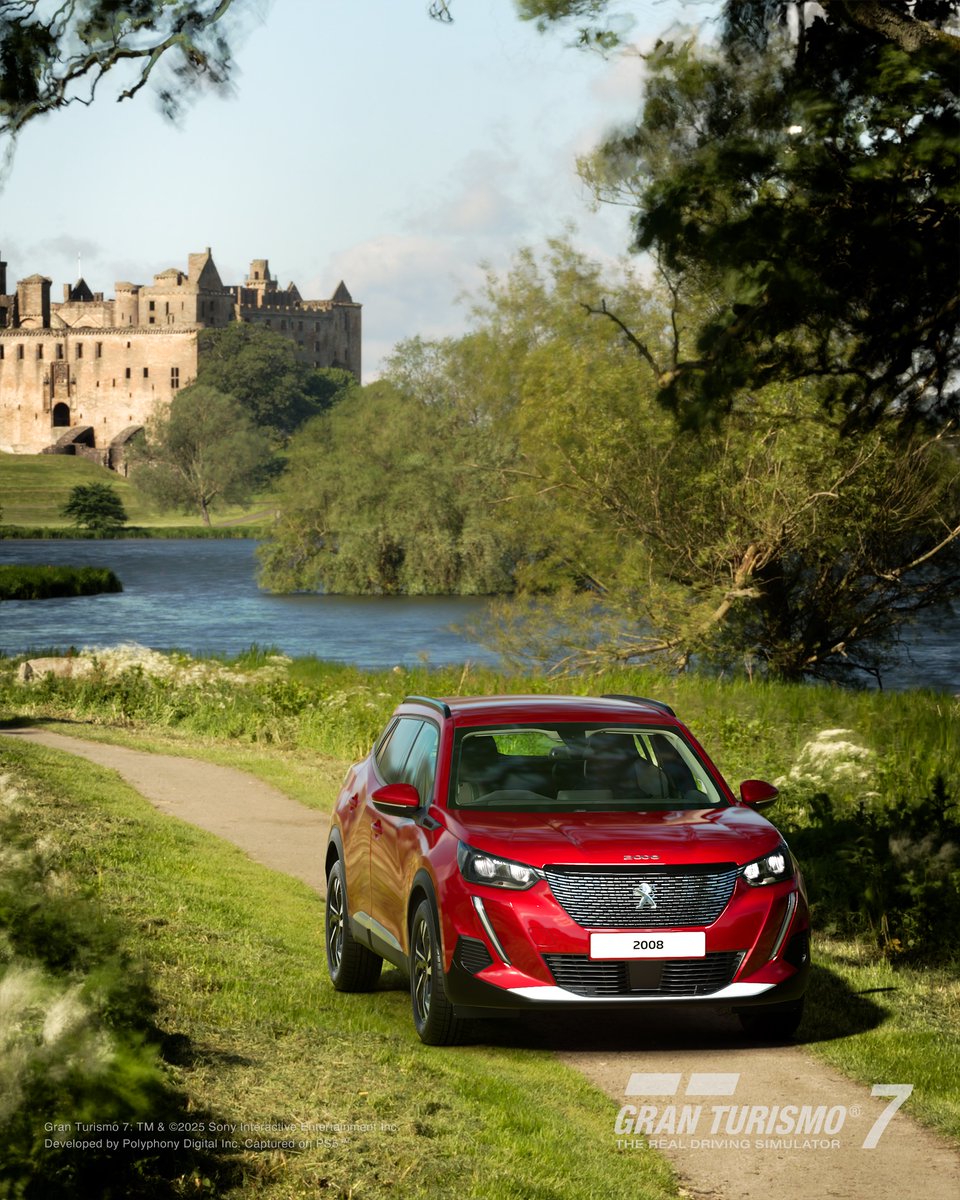 thegranturismo's tweet image. Views of North West Skye, Loch Mor from above, rugged coastal edges, cosy Armadale village scenes, Linlithgow Palace by its tranquil loch, and a magnificent sunset illuminating the A863.
  
Update 1.60 Featured Scapes curation:
Scotland

#GT7 #GranTurismo #Scapes #Scotland