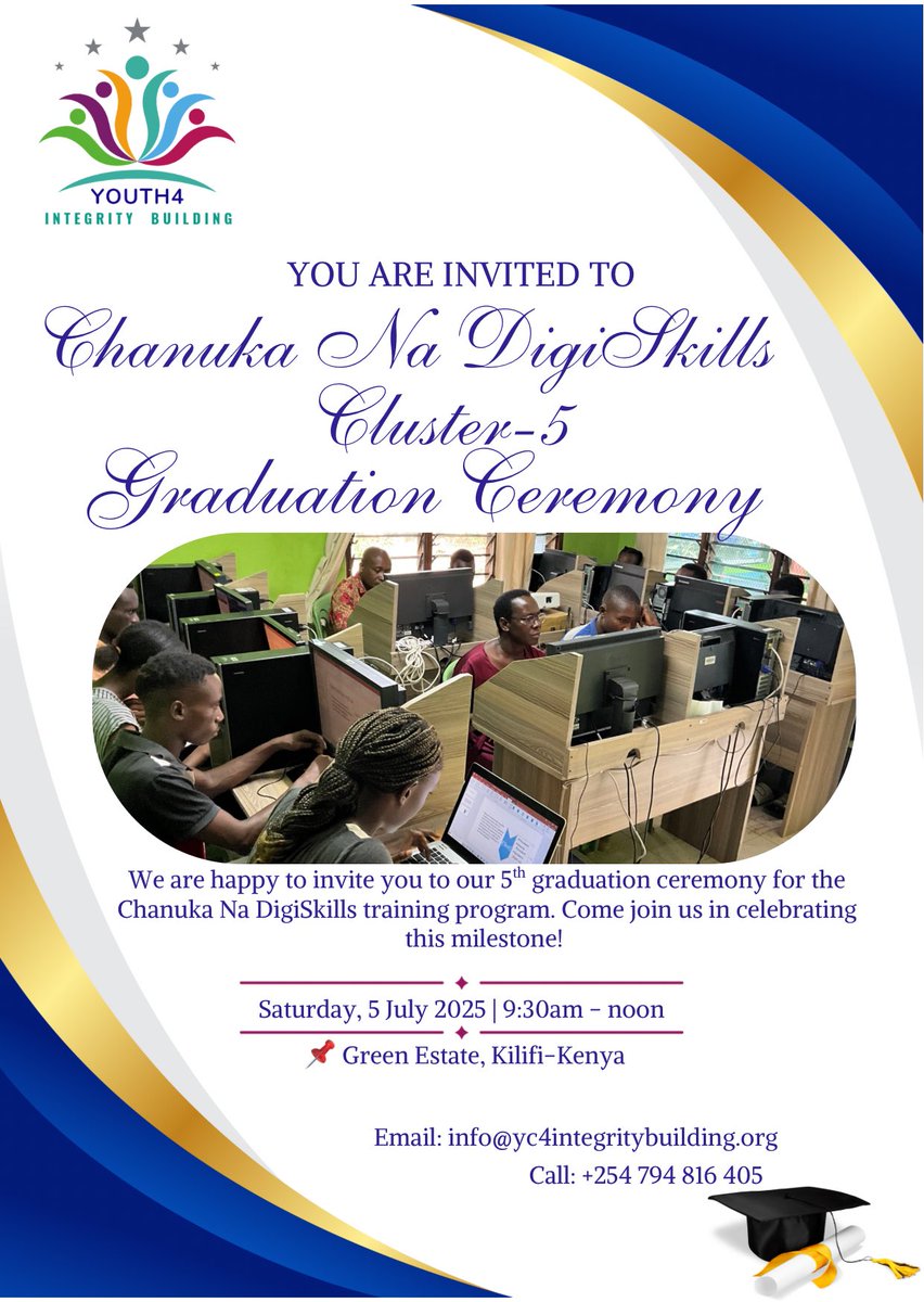 📍You’re Invited! ✨🎓

After months of hands-on learning, determination, and digital transformation, we are thrilled to celebrate our 5th graduation ceremony under the Chanuka Na DigiSkills training program! 

📅 Date: Saturday, 5th July 2025
🕤 Time: 9:30 AM – 12:00 Noon
📌