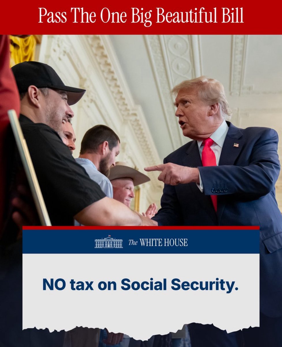The OBBB’s big beautiful wins:

•reconciliation for laborers
•promotes workforce development
•untaxed: social security, tips, OT
•deports: 1mil illegals per year
•shifts: system adjudication costs
•disinfects Medicaid
•throttles snap
•defunds abortions/gender care