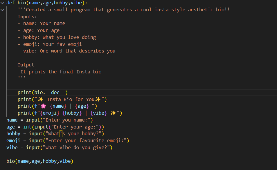 VishakhaKa58462's tweet image. 🚀Day 12 of #30DaysOfCode
Dear print(), We’re better now with f-strings 💌 And every function I write now speaks for itself (docstrings FTW!) #DevJourney #PythonBeginner