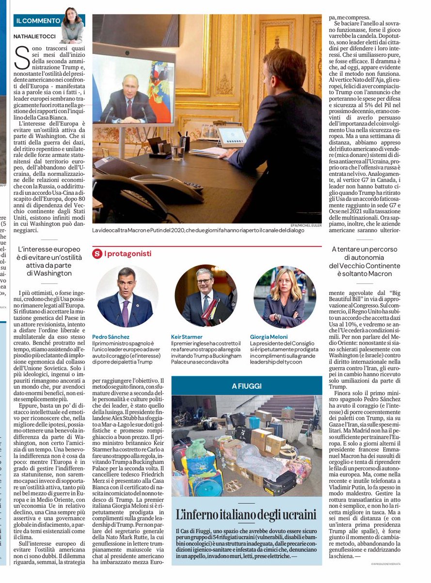 NathalieTocci's tweet image. Gestire la rottura transatlantica in atto non è semplice. Ma a sei mesi di distanza, è forse giunto il momento di abbandonare la genuflessione e raddrizzare la schiena. Oggi su La Stampa